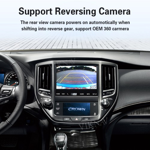 Viknav Linux Interface Box for Toyota Crown 2015-2019 Wireless CarPlay Android Auto GPS Navigation Original Car Radio Screen