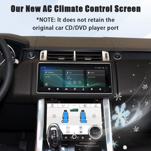 Viknav 12.3 inch Android Radio AC Panel For Land Rover Range Rover Sport L494 2013-2017 Wireless Carplay Android Auto Multimedia Player GPS Navigation Stereo Air Conditioning Touch Screen(Beige)