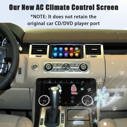 Viknav Android Radio AC Panel For Land Rover Range Sport L320 2009-2013 Wireless Carplay Android Auto Radio Touch Screen GPS Navigation Multimedia Player Air Conditioning Control(Beige-LHD)