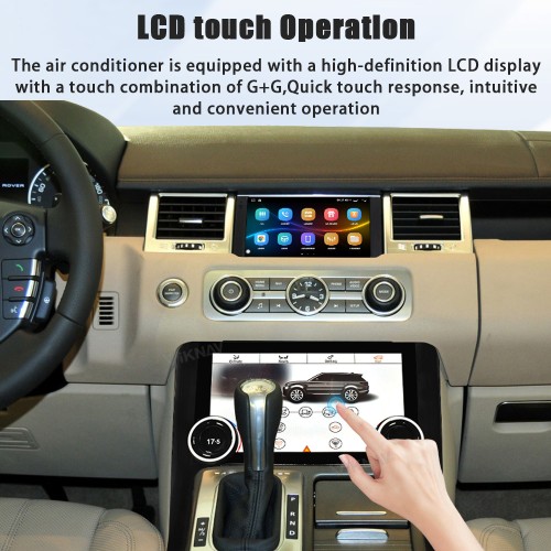 Viknav Android Radio AC Panel For Land Rover Range Sport L320 2009-2013 Wireless Carplay Android Auto Radio Touch Screen GPS Navigation Multimedia Player Air Conditioning Control(Beige-LHD)