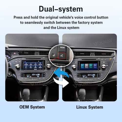 Viknav Linux Interface Box for Toyota Avalon 2014-2017 Wireless CarPlay Android Auto GPS Navigation Original Car Radio Screen