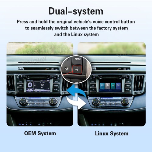 Viknav Linux Interface Box for Toyota RAV4 2013-2018 Wireless CarPlay Android Auto GPS Navigation Original Car Radio Screen