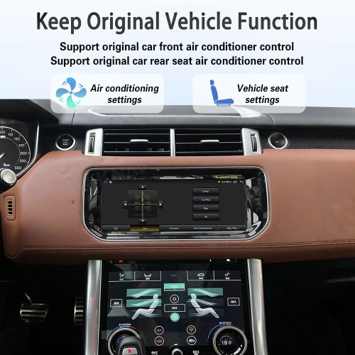 Viknav Android Radio AC Panel For Land Rover Range Rover Sport L494 2013-2017 Wireless Carplay Android Auto Multimedia Player GPS Navigation Air Conditioning Control Touch Screen