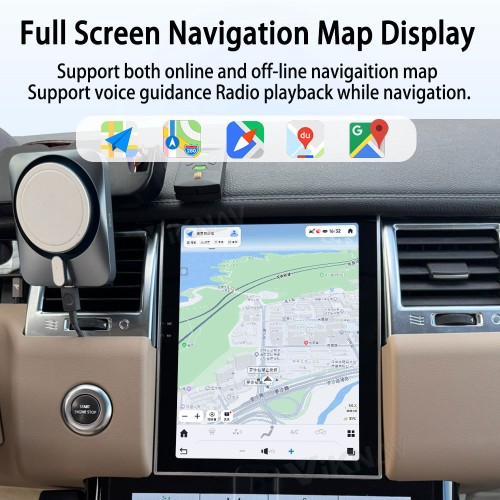 Viknav Android Radio AC Panel For Land Rover Range Sport L320 2009-2013 Wireless Carplay Android Auto Radio Touch Screen GPS Navigation Multimedia Player Air Conditioning Control(Beige-LHD)