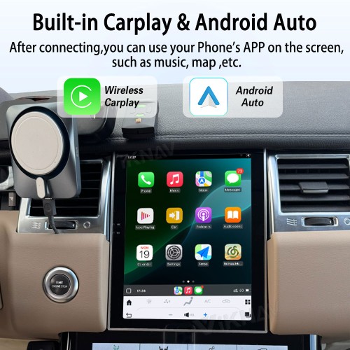Viknav Android Radio For Land Rover Range Sport L320 2009-2013 Wireless Carplay Android Auto Radio Touch Screen GPS Navigation Multimedia Player Right Hand Driving(Beige-RHD)