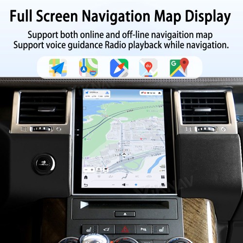 Viknav Android Radio For Land Rover Range Sport L320 2009-2013 Wireless Carplay Android Auto Radio Touch Screen GPS Navigation Multimedia Player Left Hand Driving(Black-LHD)