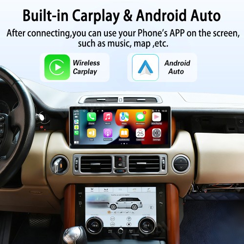 Viknav 12.3 inch Android Radio For Land Rover Range Rover V8 L322 2002-2012 Multimedia Player GPS Navigation Stereo Wireless Carplay Android Auto Touch Screen