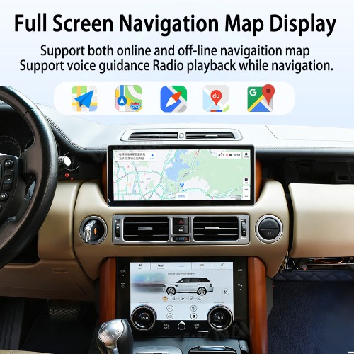 Viknav 12.3 inch Android Radio For Land Rover Range Rover V8 L322 2002-2012 Multimedia Player GPS Navigation Stereo Wireless Carplay Android Auto Touch Screen