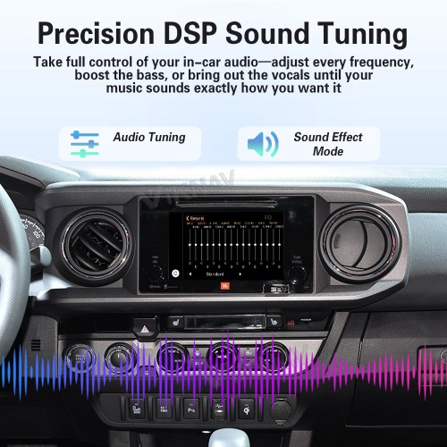 Viknav Linux Interface Box for Toyota Tacoma 2014-2019 Wireless CarPlay Android Auto GPS Navigation Original Car Radio Screen