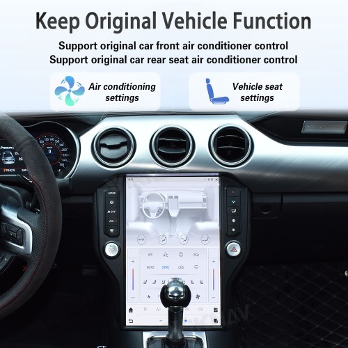 Viknav 14.4 inch Android For Ford Mustang 2015 - 2020 Car Auto Radio Touch Screen GPS Multimedia Player Carplay 4G WIFI Head Unit