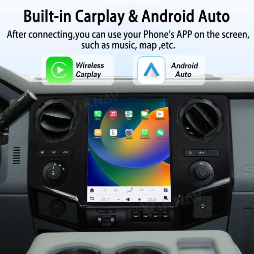 ViKNAV 12.1 Inch Android Car Radio For Ford F250 F350 F450 F650 2009-2014 Multimedia Player Carplay Screen GPS Navigation Car Stereo Head Unit