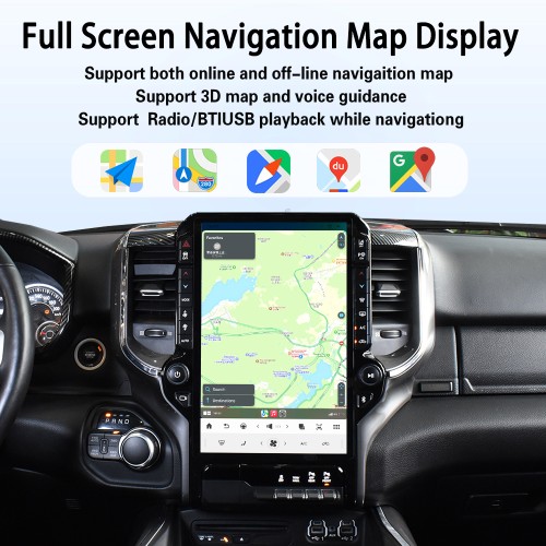 VIKNAV 14.4 Inch Android Car Stereo for Dodge Ram 2019 2020 2021 2022 2023 2024 Wireless CarPlay Android Auto GPS Navigation