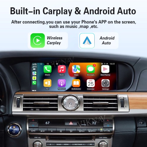Viknav Android 13 Interface Box for Lexus LS 2013-2023 Wireless CarPlay Decoder Android Auto GPS Navigation  Original Car Radio Screen