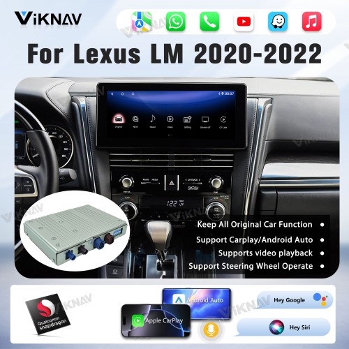 Viknav Android 13 Interface Box for Lexus LM 2018-2020 Wireless CarPlay Decoder Android Auto GPS Navigation  Original Car Radio Screen