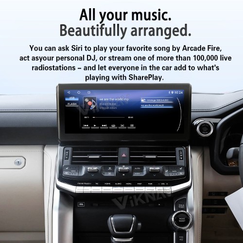 Viknav Android 13 Interface Box for Toyota LC300 LC300 2022-2024 Wireless CarPlay Decoder Android Auto GPS Navigation Original Car Radio Screen