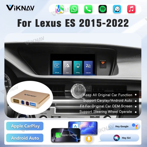 Viknav Linux Interface Box for Lexus ES 2015-2022 Wireless CarPlay Android Decoder Auto GPS Navigation Original Car Radio Screen
