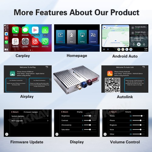 Viknav Linux Interface Box for Lexus GS 2007 -2020 Wireless CarPlay Decoder Android Auto GPS Navigation Original Car Radio Screen