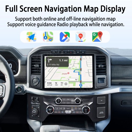 Viknav 13 Inch Car Radio Android For Ford F150 2021-2025 Stereo Wireless Carplay Android Auto Touch Screen GPS Navigation Multimedia player 128GB