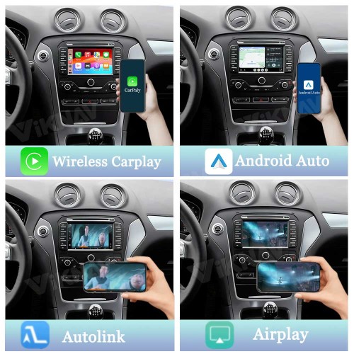 Viknav Linux Interface Decoder Box for Ford Fusion Mondeo 2012-2015 Wireless CarPlay Android Auto GPS Navigation Original Car Radio Touch Screen