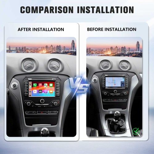 Viknav Linux Interface Decoder Box for Ford Fusion Mondeo 2012-2015 Wireless CarPlay Android Auto GPS Navigation Original Car Radio Touch Screen