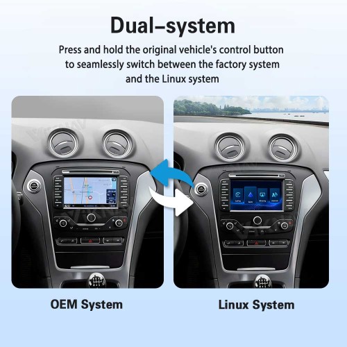 Viknav Linux Interface Decoder Box for Ford Fusion Mondeo 2012-2015 Wireless CarPlay Android Auto GPS Navigation Original Car Radio Touch Screen