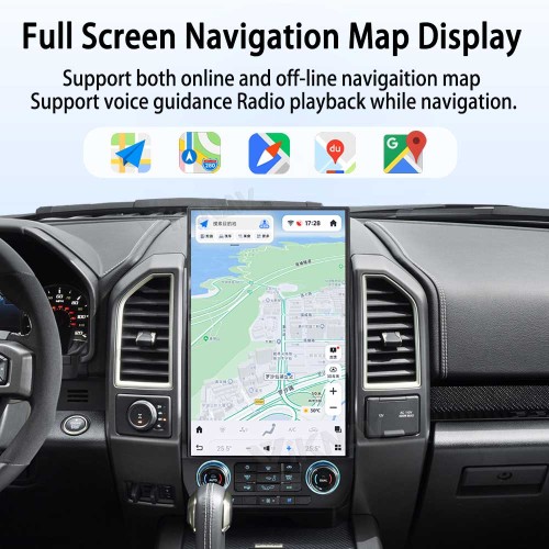 Viknav 16.8 Inch Car Radio Android For Ford F150 F250 F450 Raptor 2015-2020 Stereo Wireless Carplay Android Auto Touch Screen Upgrade GPS Navigation Multimedia player 128GB