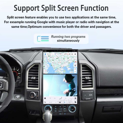 Viknav 16.8 Inch Car Radio Android For Ford F150 F250 F450 Raptor 2015-2020 Stereo Wireless Carplay Android Auto Touch Screen Upgrade GPS Navigation Multimedia player 128GB