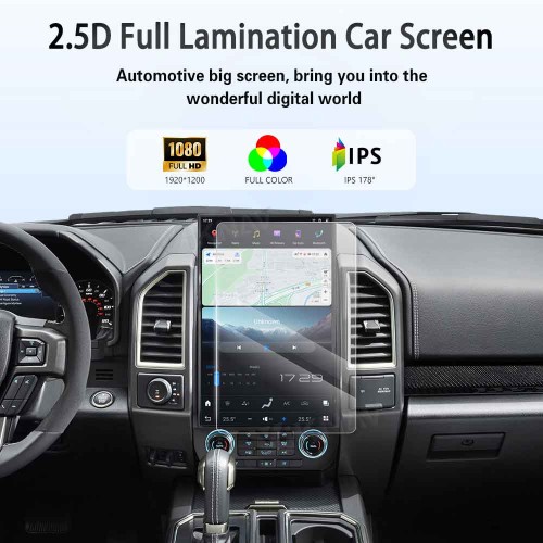 Viknav 16.8 Inch Car Radio Android For Ford F150 F250 F450 Raptor 2015-2020 Stereo Wireless Carplay Android Auto Touch Screen Upgrade GPS Navigation Multimedia player 128GB