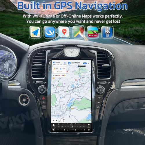 Viknav 14Inch Car Radio for Chrysler 300C 2011-2020 Android Head Unit Multimedia Player GPS Navigation Wireless Carplay Android Auto