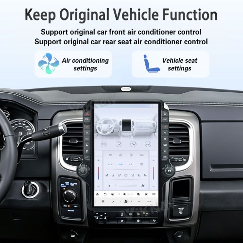 VIKNAV 14.4 Inch Android Car Stereo for Dodge Ram 2013-2018 Wireless CarPlay Android Auto GPS Navigation PLAYER
