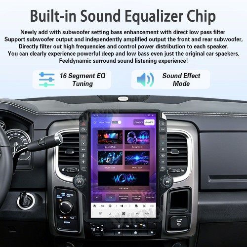 VIKNAV 14.4 Inch Android Car Stereo for Dodge Ram 2013-2018 Wireless CarPlay Android Auto GPS Navigation PLAYER