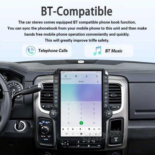 VIKNAV 14.4 Inch Android Car Stereo for Dodge Ram 2013-2018 Wireless CarPlay Android Auto GPS Navigation PLAYER