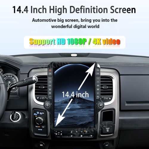 VIKNAV 14.4 Inch Android Car Stereo for Dodge Ram 2013-2018 Wireless CarPlay Android Auto GPS Navigation PLAYER