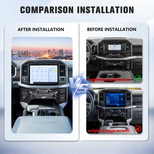 Viknav 13 Inch Car Radio Android For Ford F150 2021-2025 Stereo Wireless Carplay Android Auto Touch Screen GPS Navigation Multimedia player 128GB