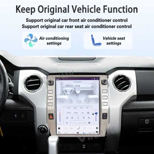 Viknav 13 inch Android Screen Car Radio For Toyota Tundra 2014-2020 Wireless Carplay Android Auto Multimedia player GPS Navigation Auto StereoTouch Screen