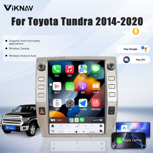 Viknav 13 inch Android Screen Car Radio For Toyota Tundra 2014-2020 Wireless Carplay Android Auto Multimedia player GPS Navigation Auto StereoTouch Screen