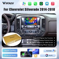 Viknav Upgrade Android Box For Chevrolet Silverado / GMC SIERRA 2014-2018  Wireless Carplay Touch Screen GPS Navigation Multimedia player Auto Stereo Head Unit( OEM 8 Inch)(64GB)