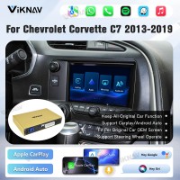 Viknav Linux Interface Box for Chevrolet Corvette C7 2013-2019 Wireless CarPlay Decoder Android Auto GPS Navigation Original Car Radio Screen