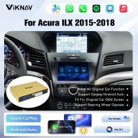 Viknav Linux System Wireless Carplay Android Auto Decoder Box For Acura ILX 2015-2018 GPS Navigatipn Original Car Radio Screen