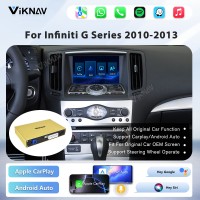 Viknav Linux System Wireless Carplay Android Auto Decoder Box For Infiniti G Series 2010-2013 GPS Navigatipn Original Car Radio Screen