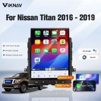 Viknav 15.6" Touch Screen Car Radio For Nissan Titan ( 2016 2017 2018 2019 ) Multimedia Player Android Auto GPS Navigation Wireless Carplay (128GB)