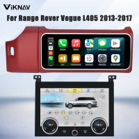 Viknav 12.3 inch Android Radio AC Panel For Land Rover Range Rover Vogue L405 2013-2017 Wireless Carplay Android Auto Multimedia player GPS Navigation Auto Stereo Air Conditioning Touch Screen(Red)