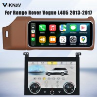 Viknav 12.3 inch Android Radio AC Panel For Land Rover Range Rover Vogue L405 2013-2017 Wireless Carplay Android Auto Multimedia player GPS Navigation Auto Stereo Air Conditioning Touch Screen(Brown)