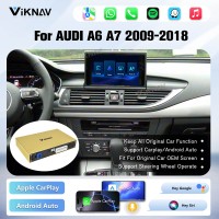 Viknav Linux Interface Box for AUDI A6 A7 2009-2018 Wireless CarPlay Decoder Android Auto GPS Navigatipn Original Car Radio Screen